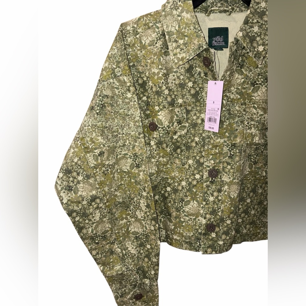 Wild Fable Green Floral Spring Jacket NWT Size: XS - Picture 3 of 4